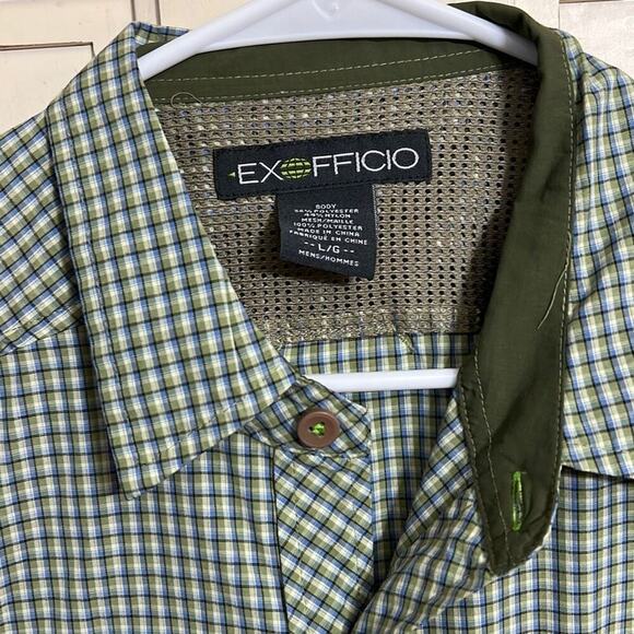 ExOfficio size large plaid button down shirt with ventilation - Picture 2 of 3